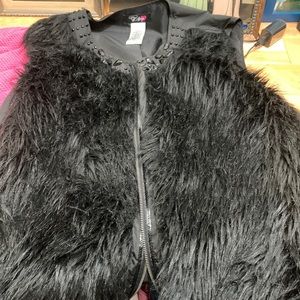 2x Vest w/ fur & Jewels on front. Back is satin